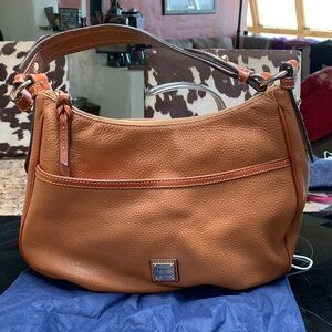Dooney & Bourke Caramel Leather Pebble Leather Hobo